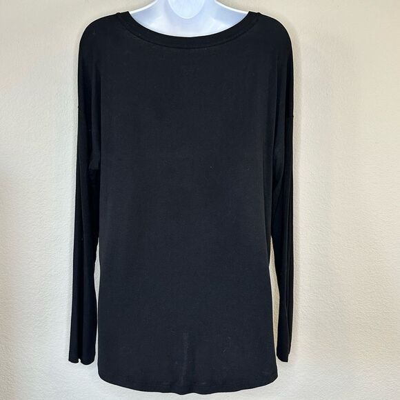 Mossimo black long sleeve scoop V-neck t-shirt - Picture 2 of 4